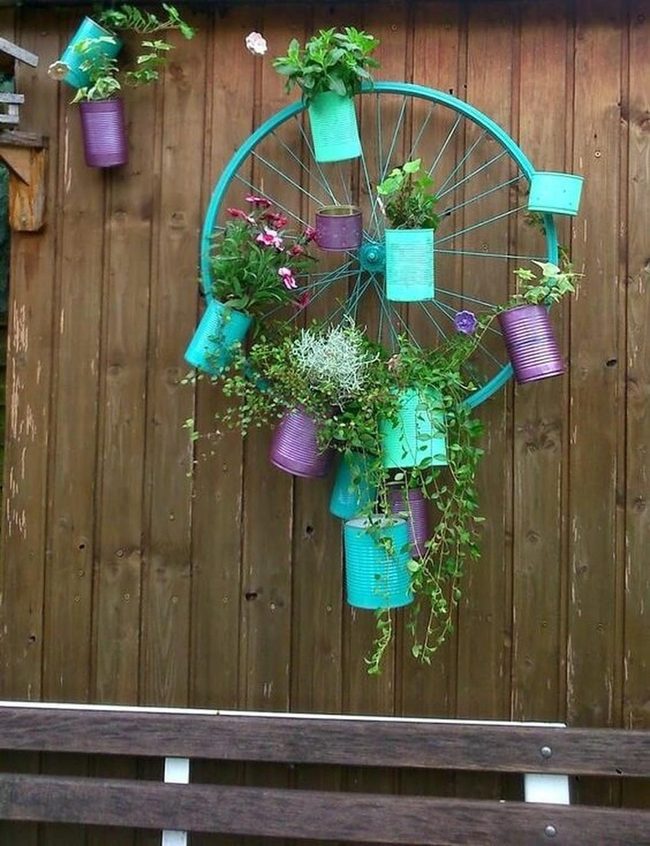 Bicycle Wheel Herb Garden