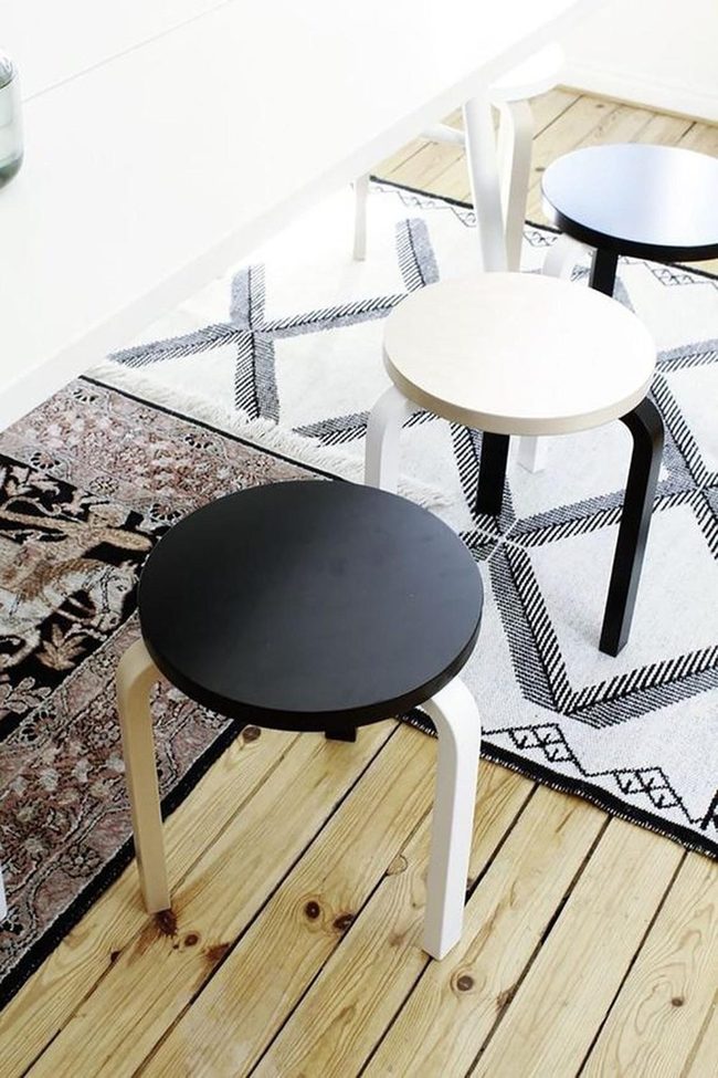Black And White Geometric Stools