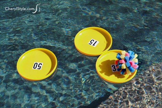 Yellow Numbered Floats Pool Party