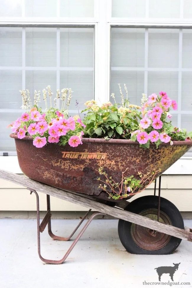 Wheelbarrow Planter Garden Statement