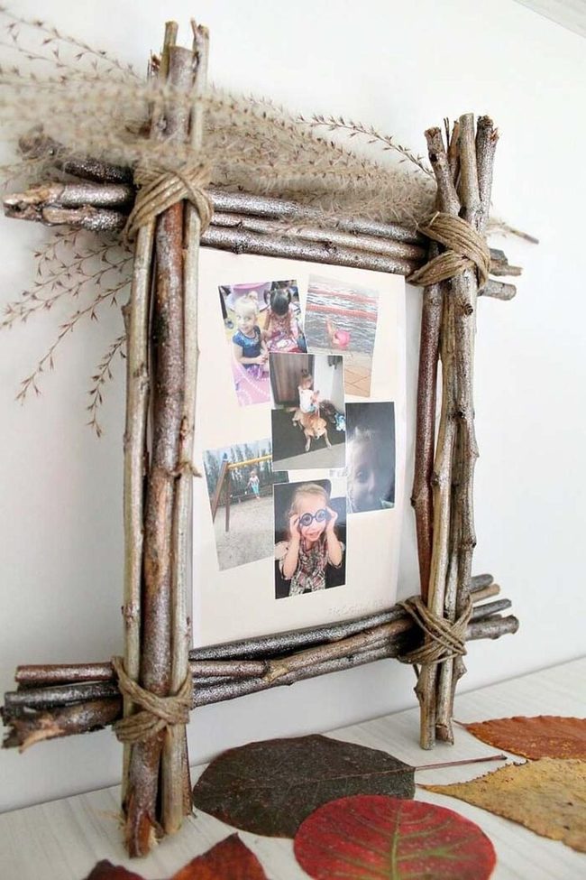 Twine Wrapped Branch Photo Frame