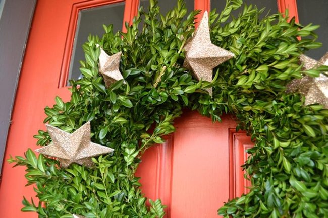 Golden Stars On Crimson Door