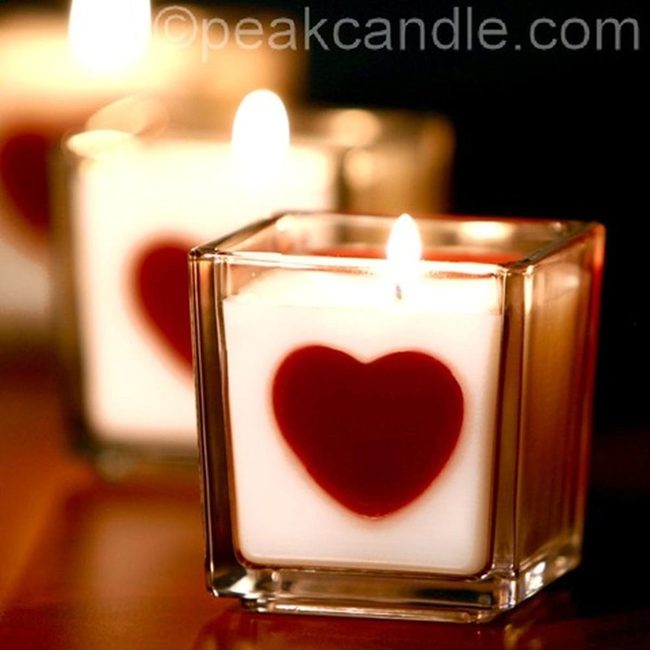 Red Hearts In Clear Glass