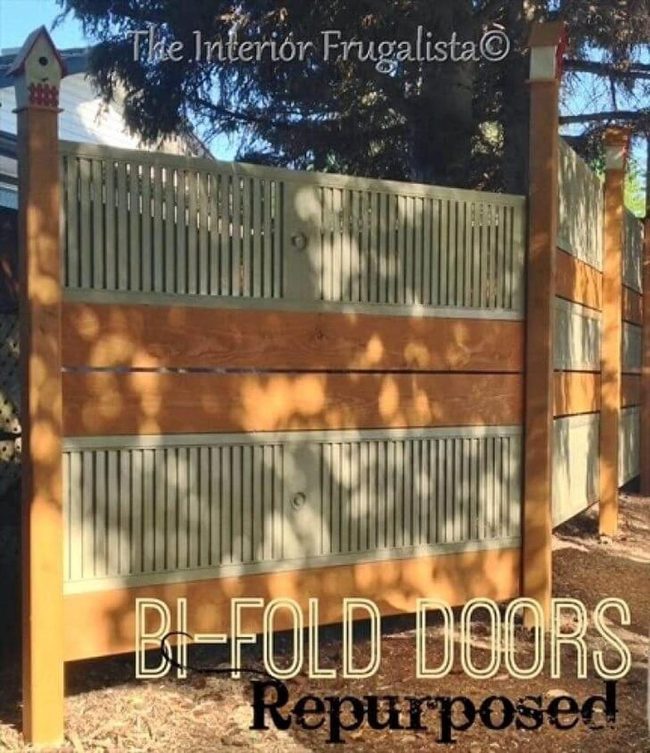 Repurposed Closet Door Fence