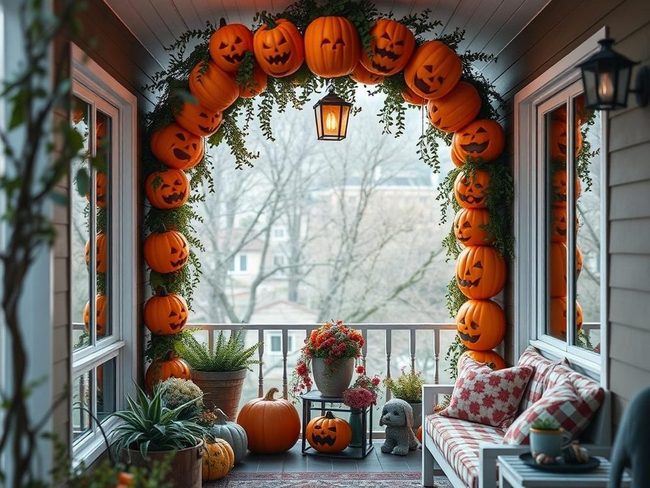 Orange Pumpkin Archway For Halloween