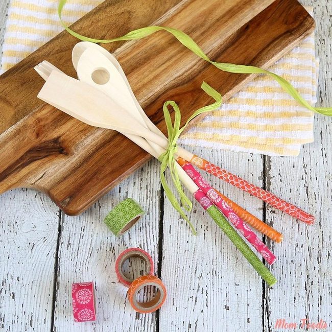 Wooden Spoons Bright Patterned Handles