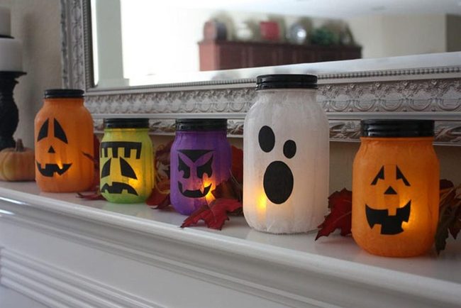 Hand-Painted Mason Jar Faces