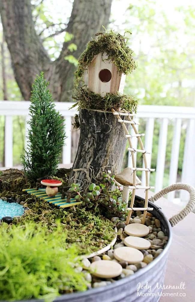 Miniature Fairy Tree Stump Home