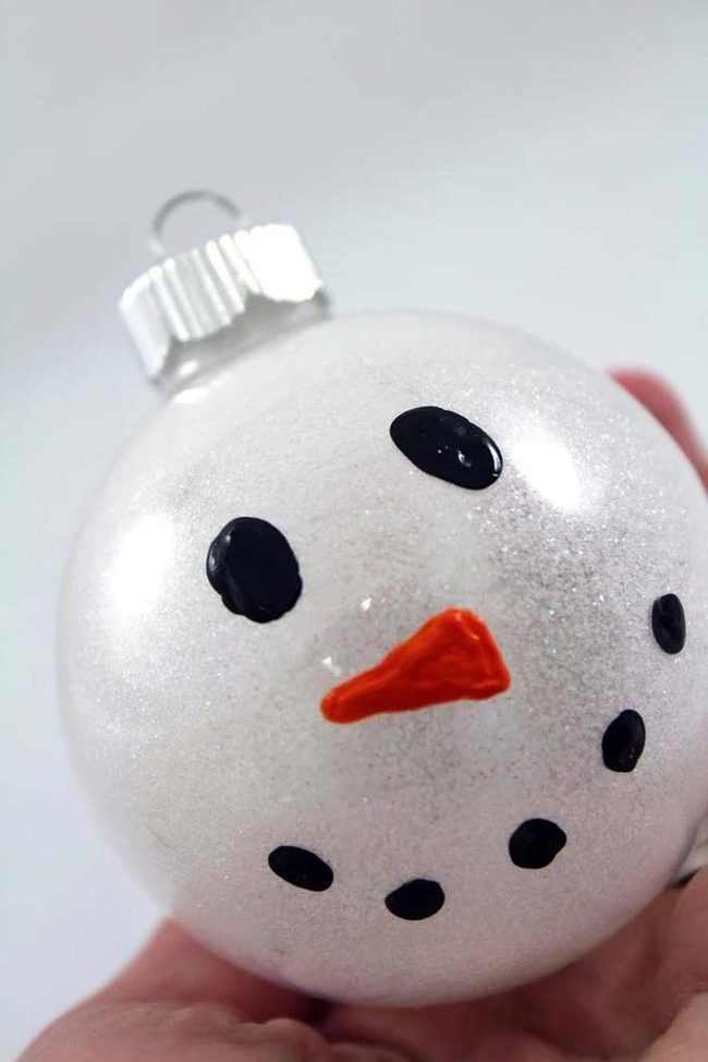Shiny Glass Snowman Ornament