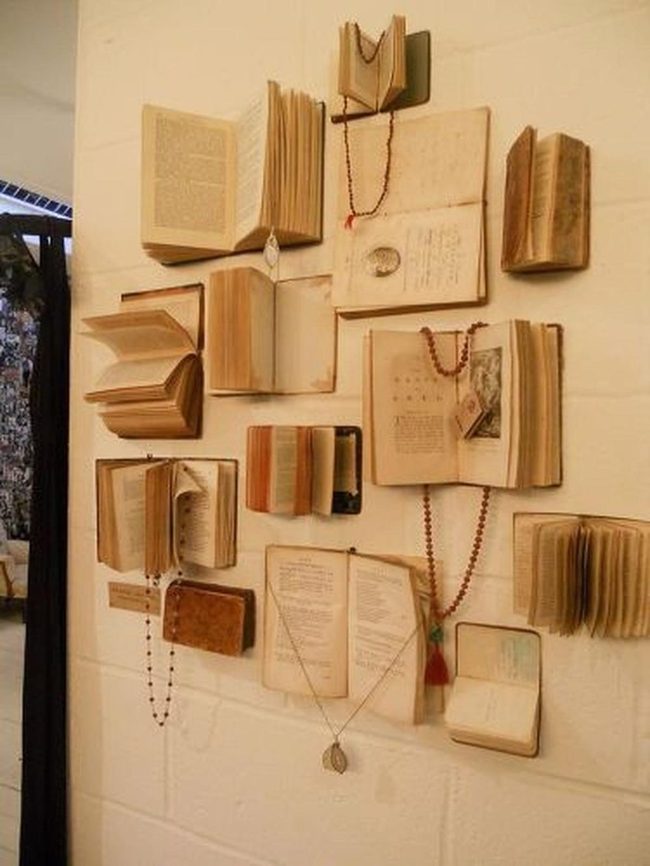 Colorful Book Spines Wall