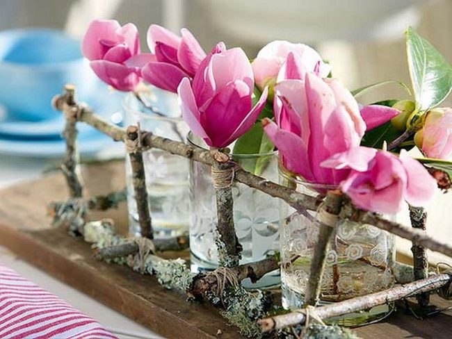 Blush Petals In Clear Glass