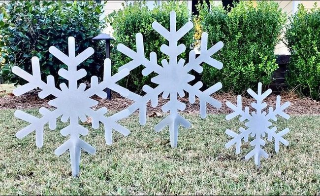 Steel Snowflakes Catch Winter Light