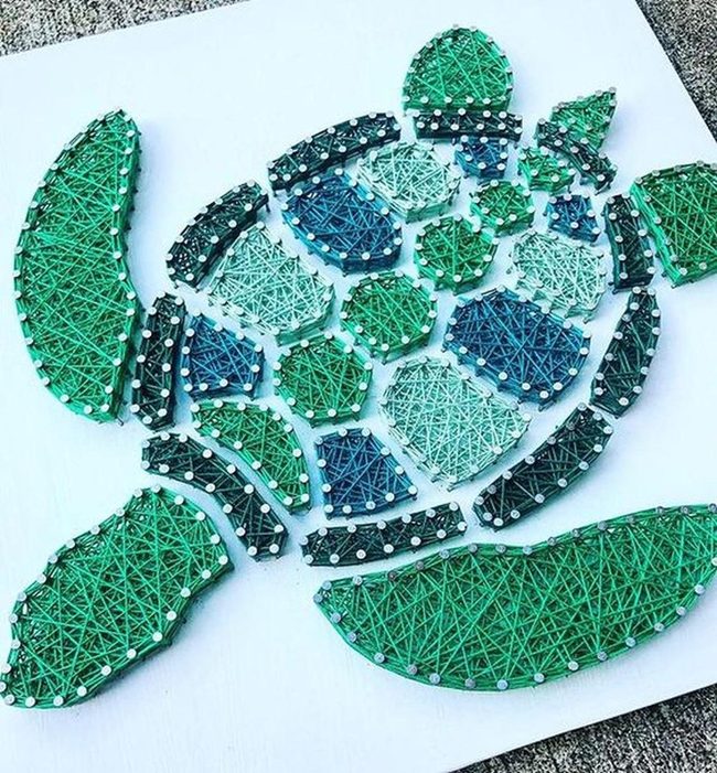 Turtle String Art Symbol