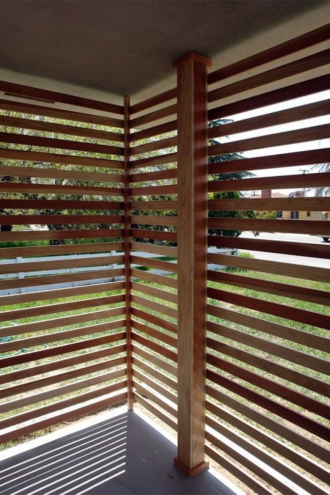 Horizontal Wood Slat Privacy