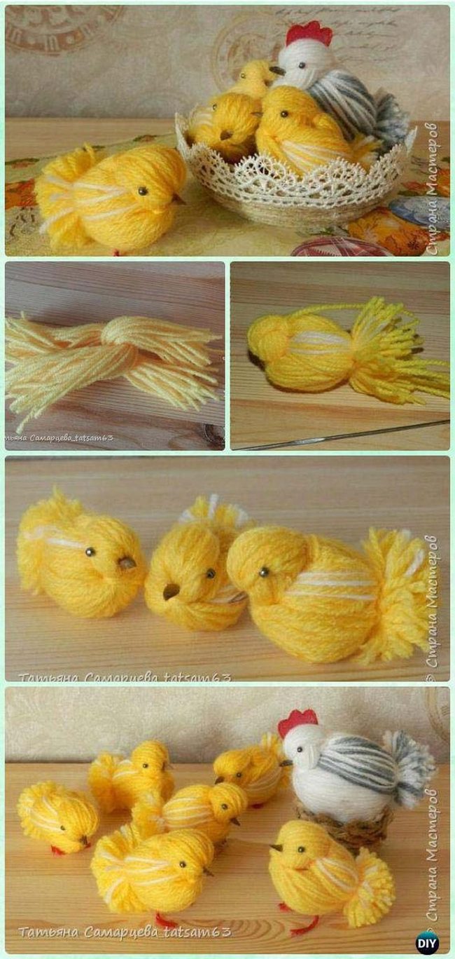 Yarn Chicks In Eggs
