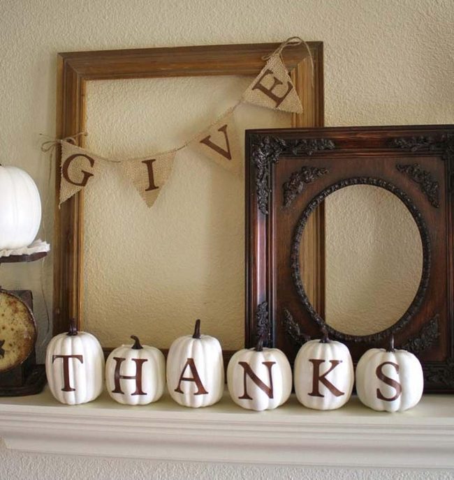 Cream Pumpkins Spell Gratitude