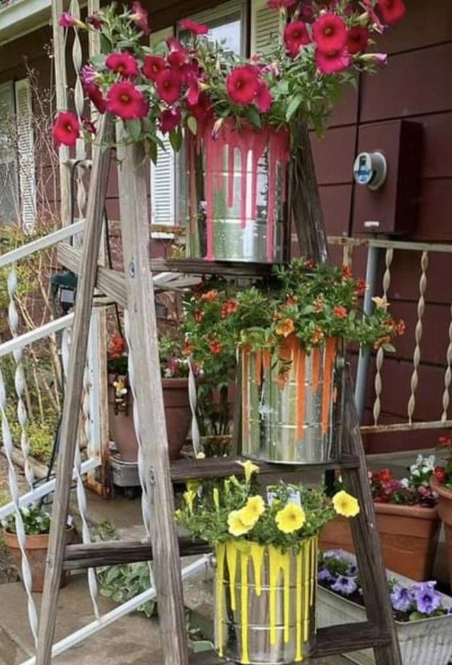 Pink Blooms Cascade Down Silver Bucket