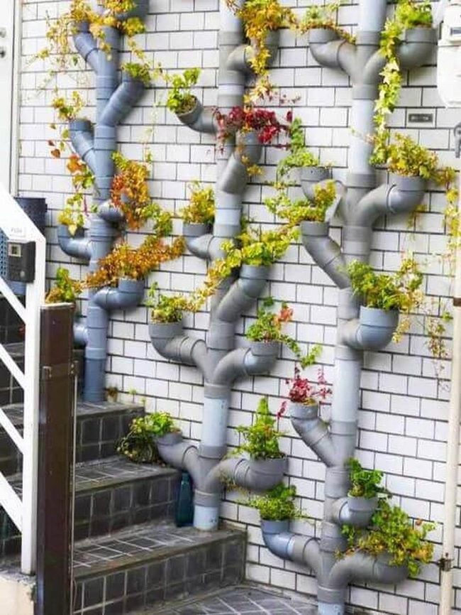 Vertical Pipe Garden Wall