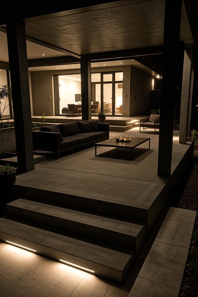 Concrete Steps with Embedded Led Light