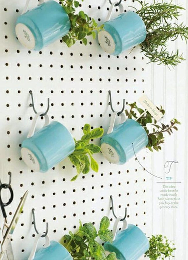 Blue Ceramic Hanging Herb Garden