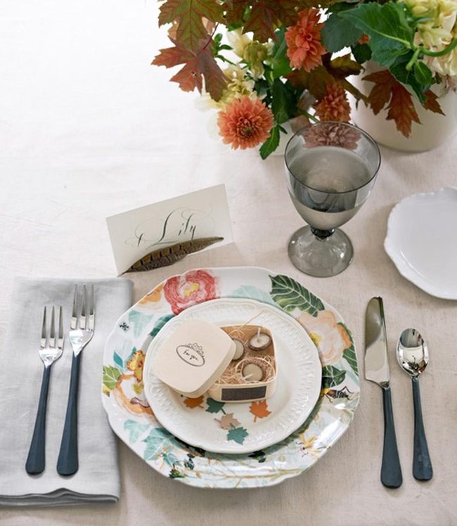 Flower Plates Gray Elegance Gold