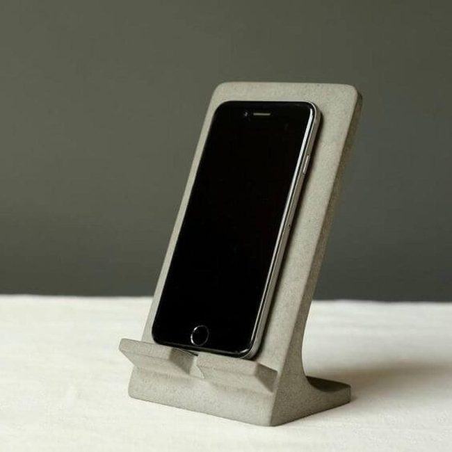 Concrete Gray Angular Phone Stand
