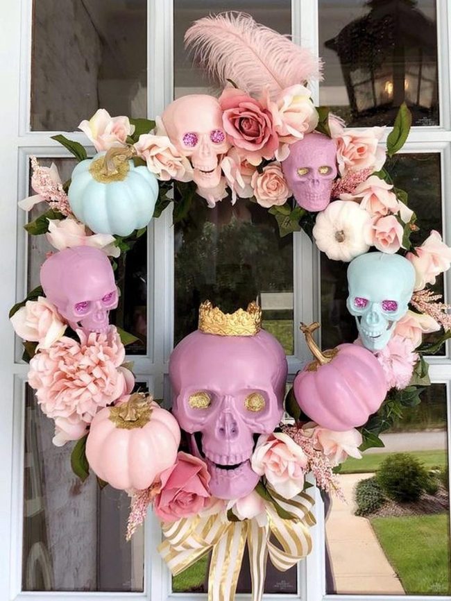 Pastel Pumpkins With Crowned Skulls