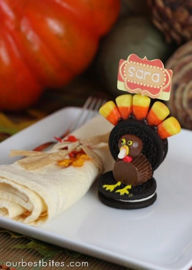 Candy Corn Cookie Turkeys