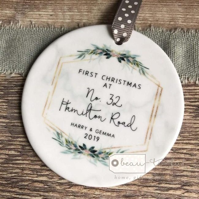 Ceramic Botanical First Home Ornament