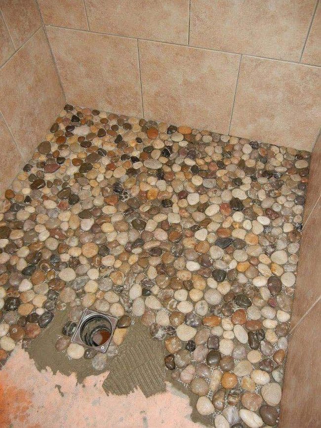 River Stone Shower Floor Spa