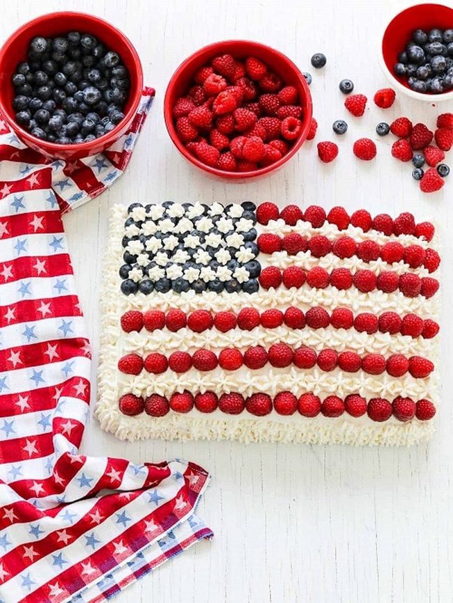 Red White Blue Berry Cake