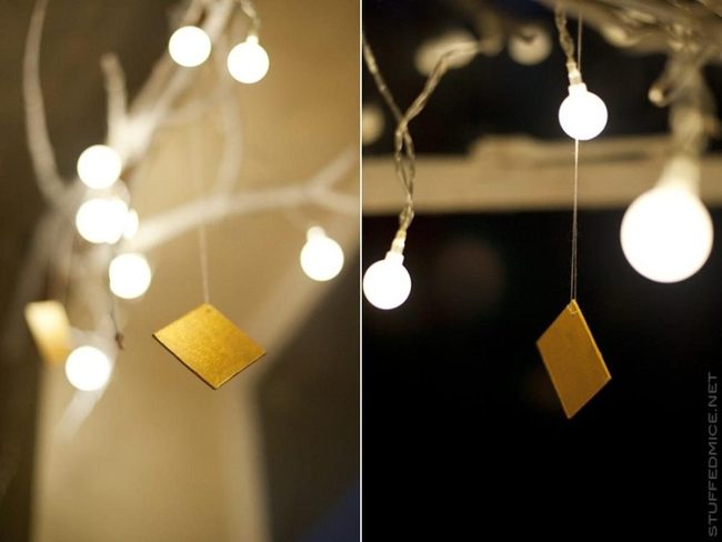 White Branches Golden Ornaments Glow