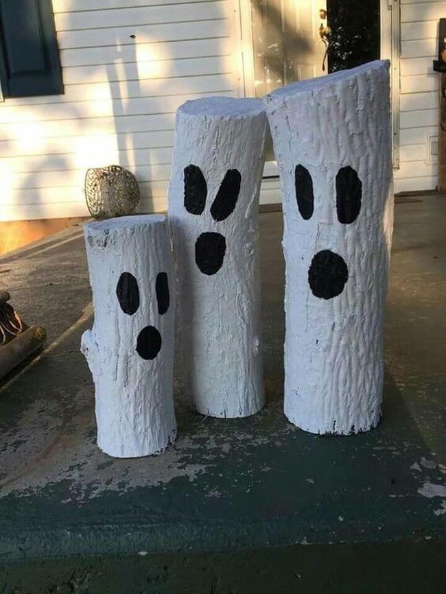 White Painted Log Ghosts