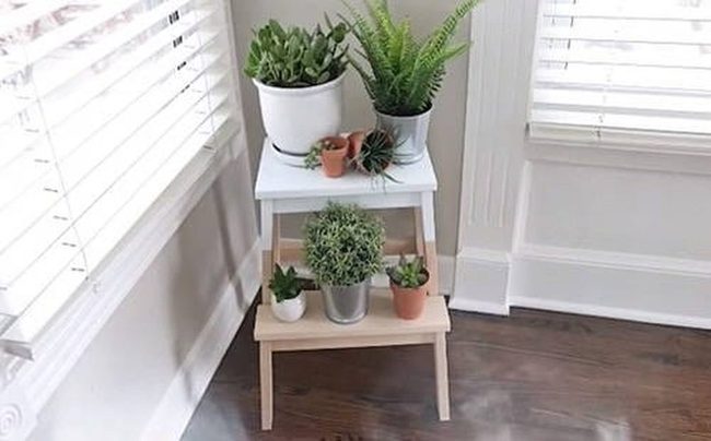 Wooden Stools Green Display