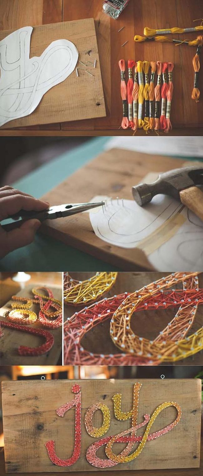 Uplifting Lettering String Art