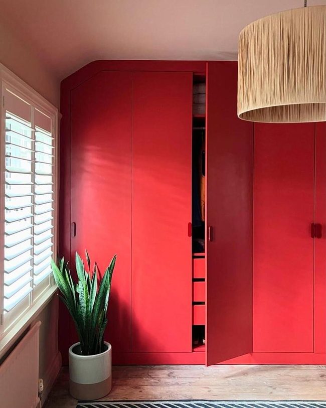 Red Statement Wardrobe Replaces Boring White