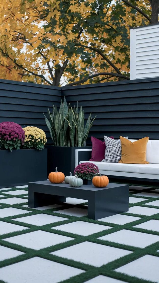 Deep Jewel Tones Fall Patio
