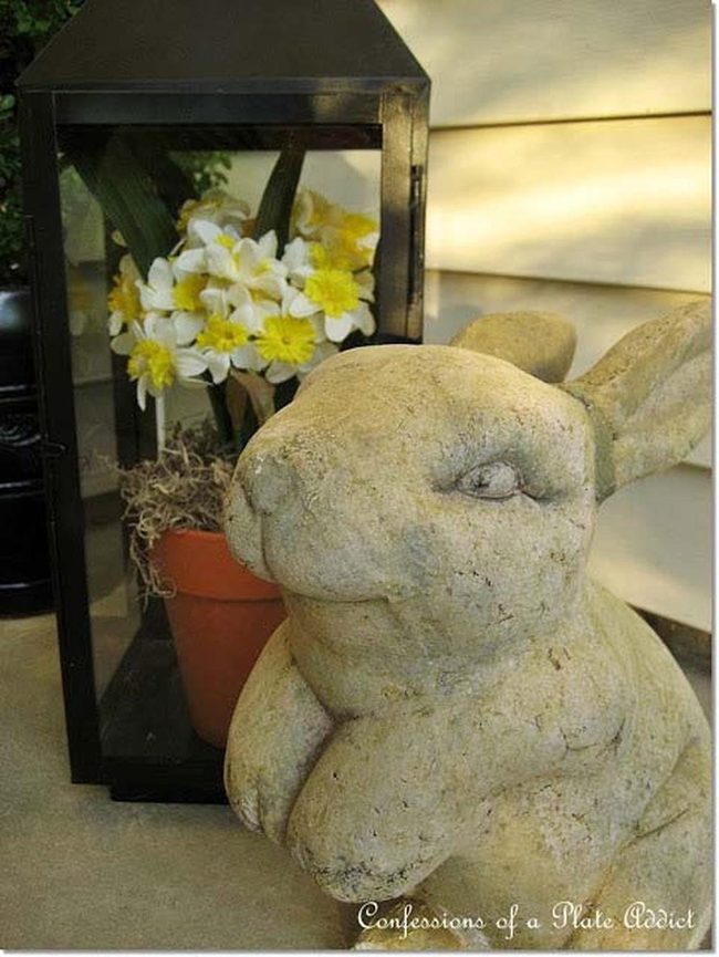 Stone Bunny Porch Statement