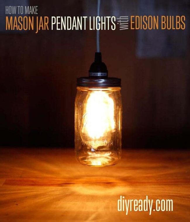 Glowing Mason Jar Pendants