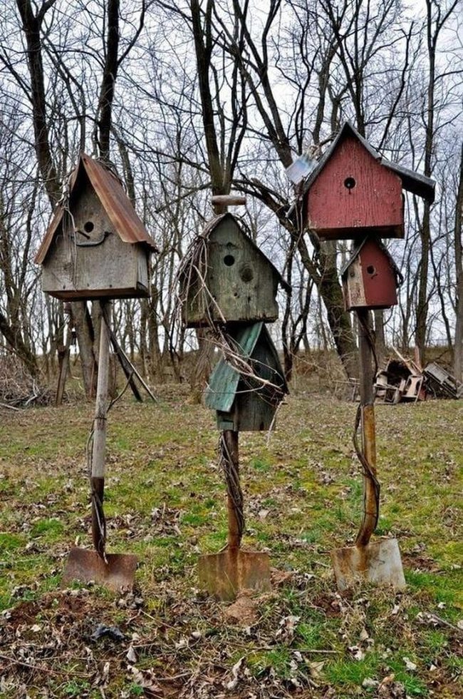 Vintage Tool Birdhouse Sculptures