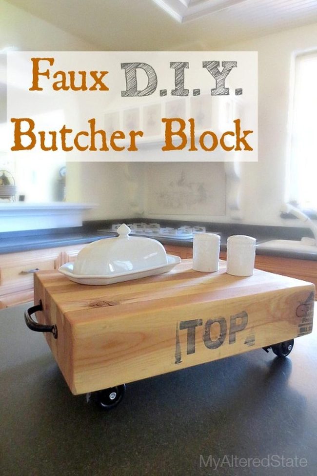 Rolling Wood Block Kitchen Storage