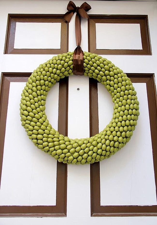 Green Olive Door Wreath