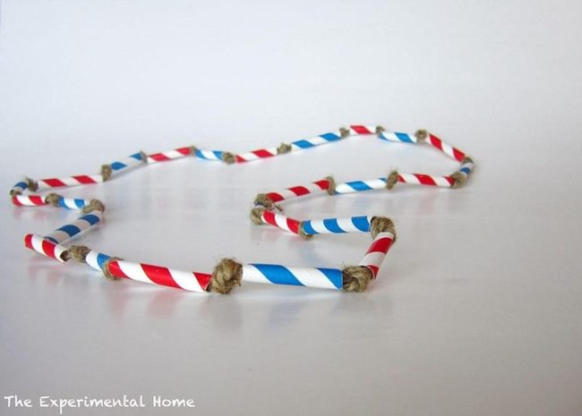 Red And Blue Striped Paper Straws