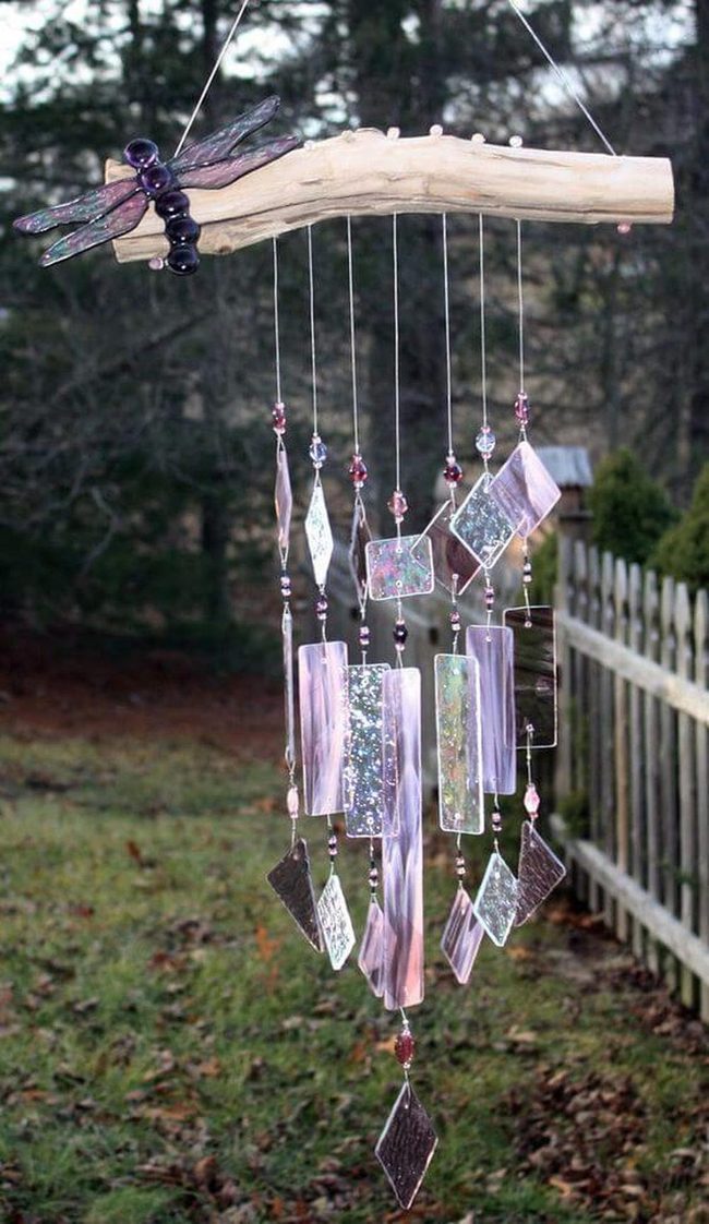 Stained Glass Dragonfly Wind Chime