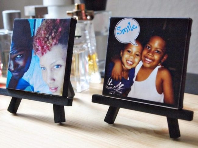 Black Easels Hold Cherished Smiles