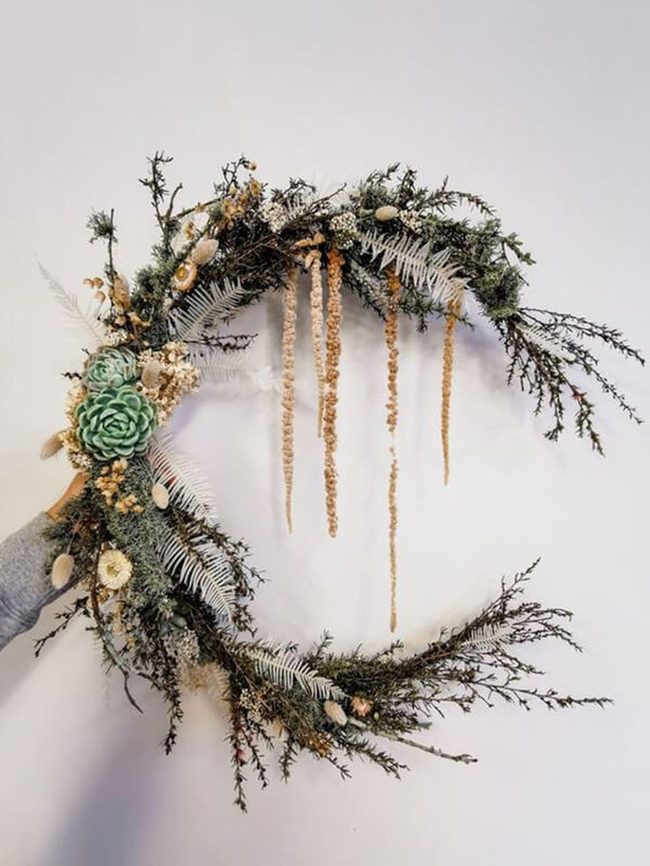 Crescent Moon Succulent Wreath