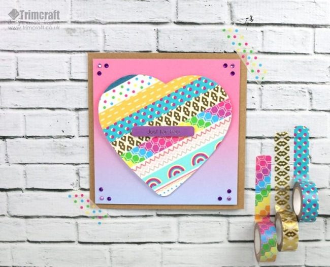 Washi Tape Heart With Gem Sparkle
