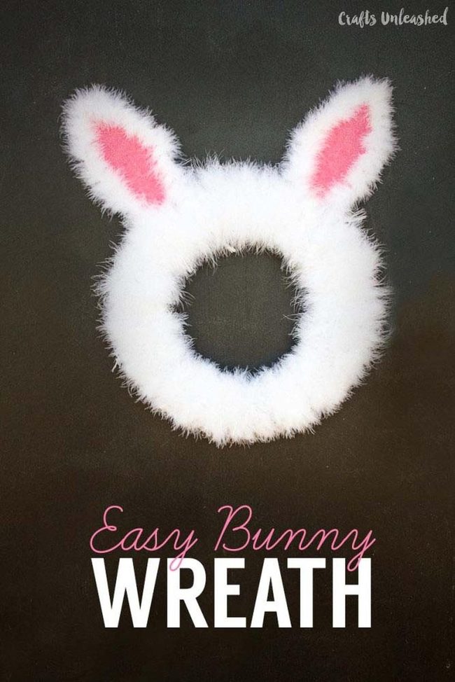 Plush Bunny Ears Wreath