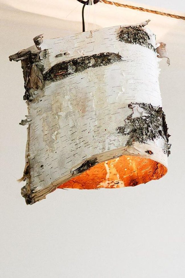 Natural Wood Bark Pendant Glow