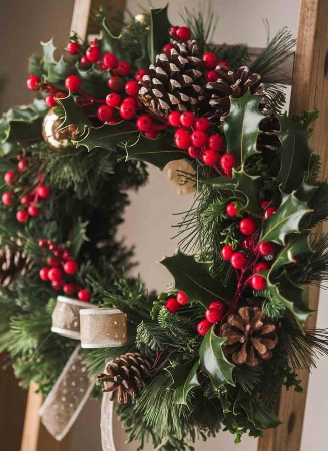 Evergreen Pinecone Dried Flower Wreath